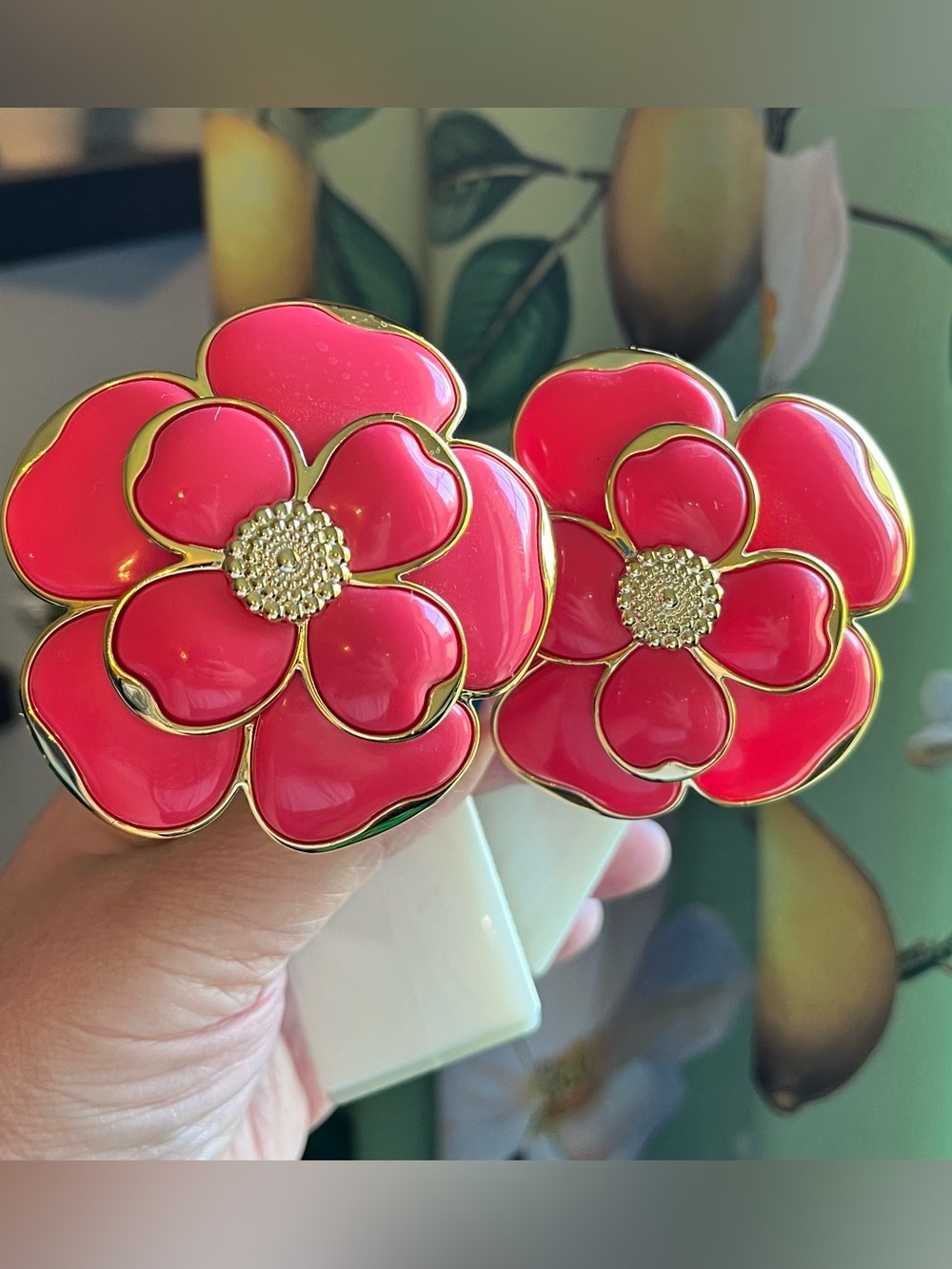 Bath & Body Works Wallflowers Coral Salmon Flowers Gold Trim Set Of 2